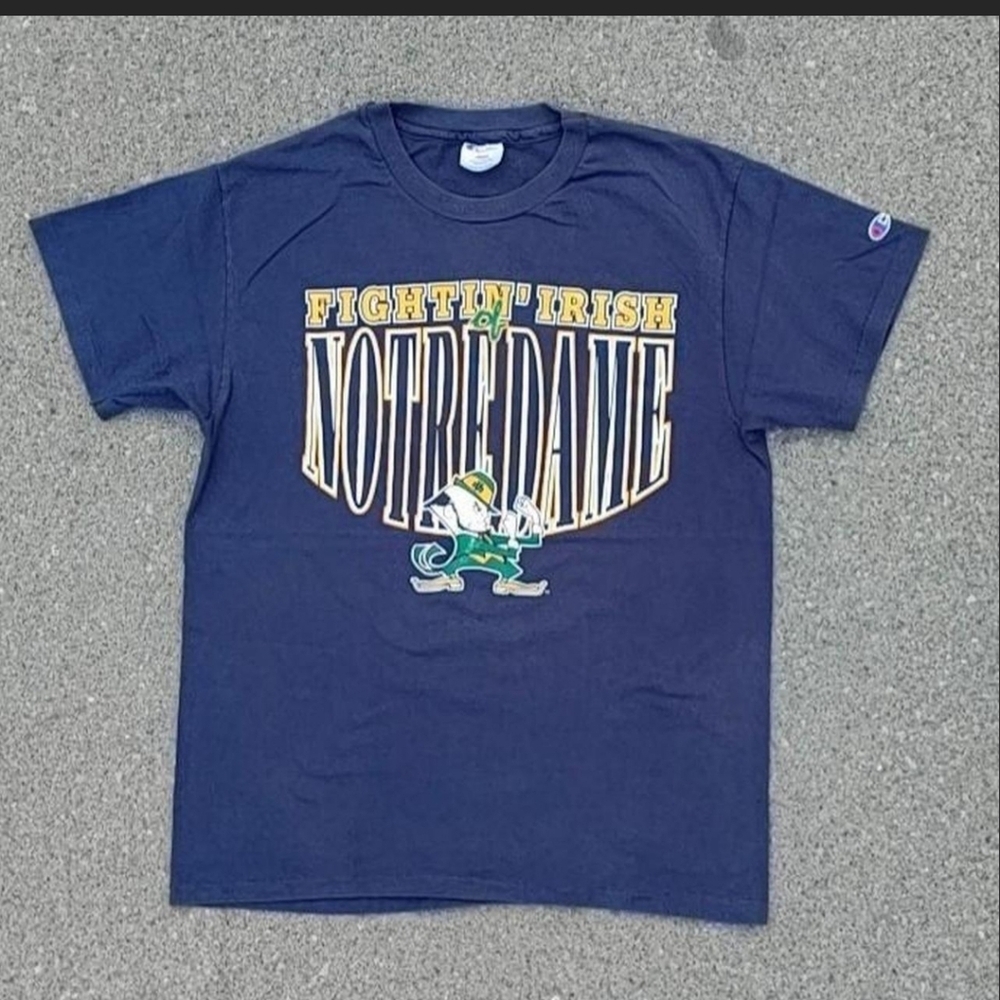 90s Notre Dame Fighting Irish Champion T-Shirt Made in USA Large Single Stitch